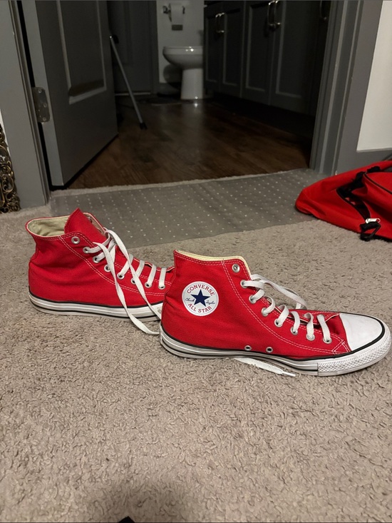 Converse Shoes - Converse Red High Top Canvas Sneakers